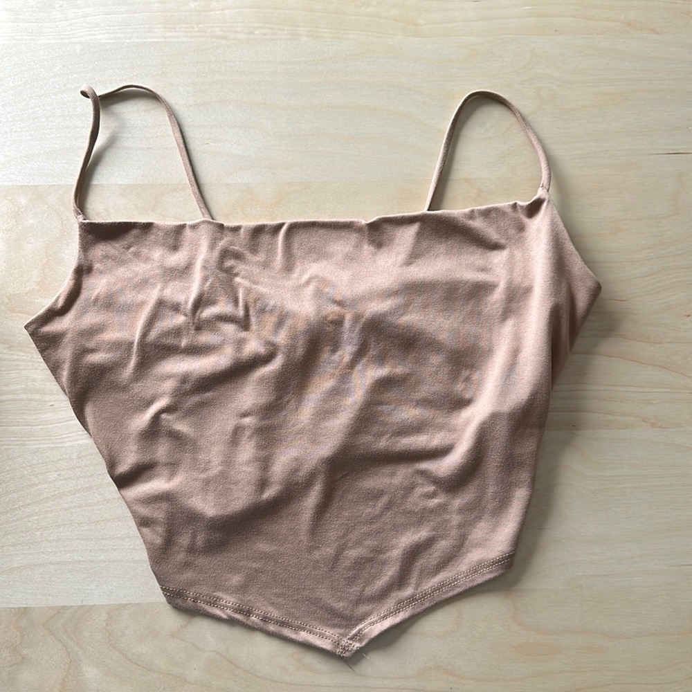 Brown bandana backless crop top